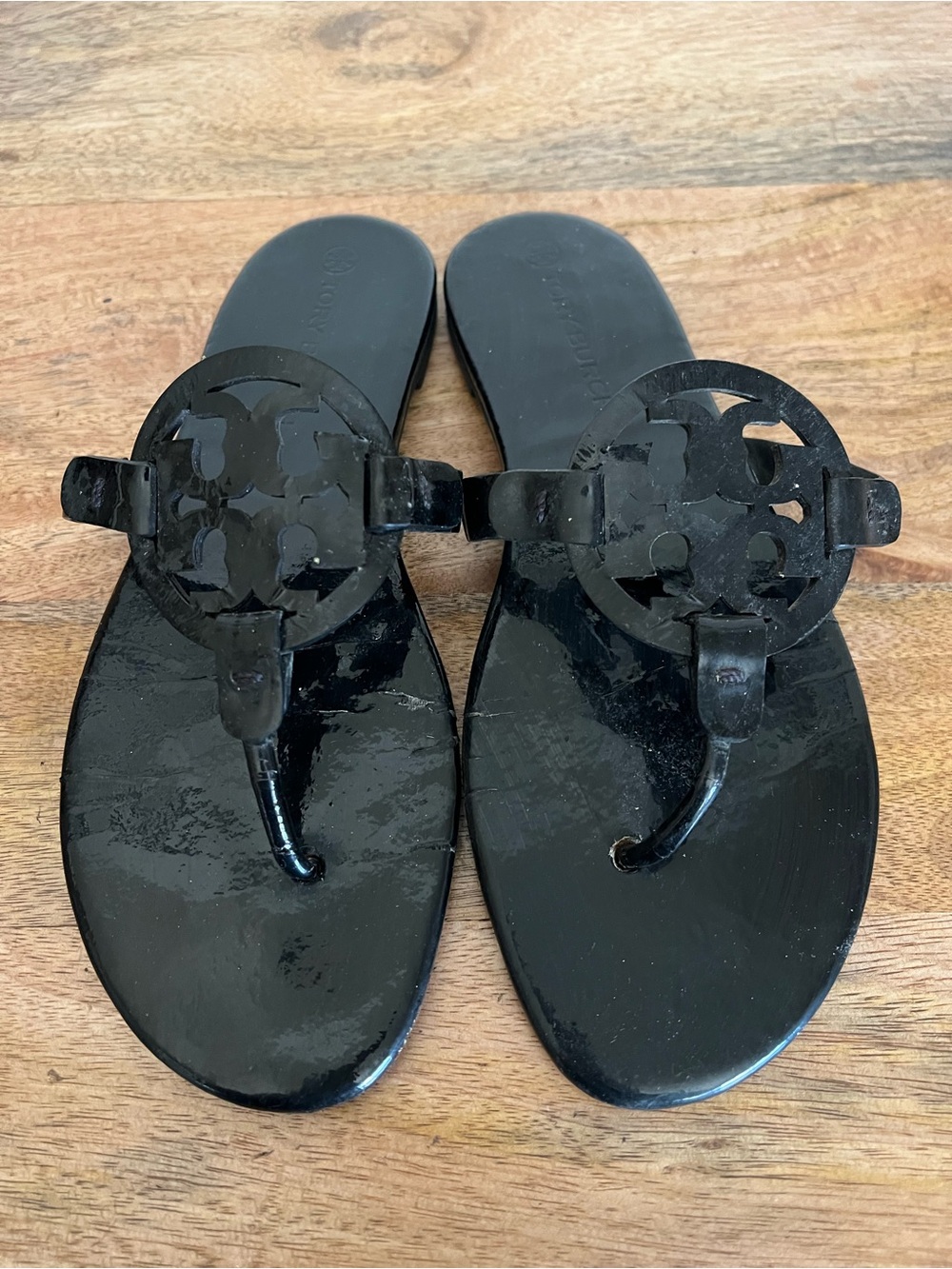 Tory Burch Miller Soft Women's Leather Memory Foam Slide Thong Sandals Size 10 M